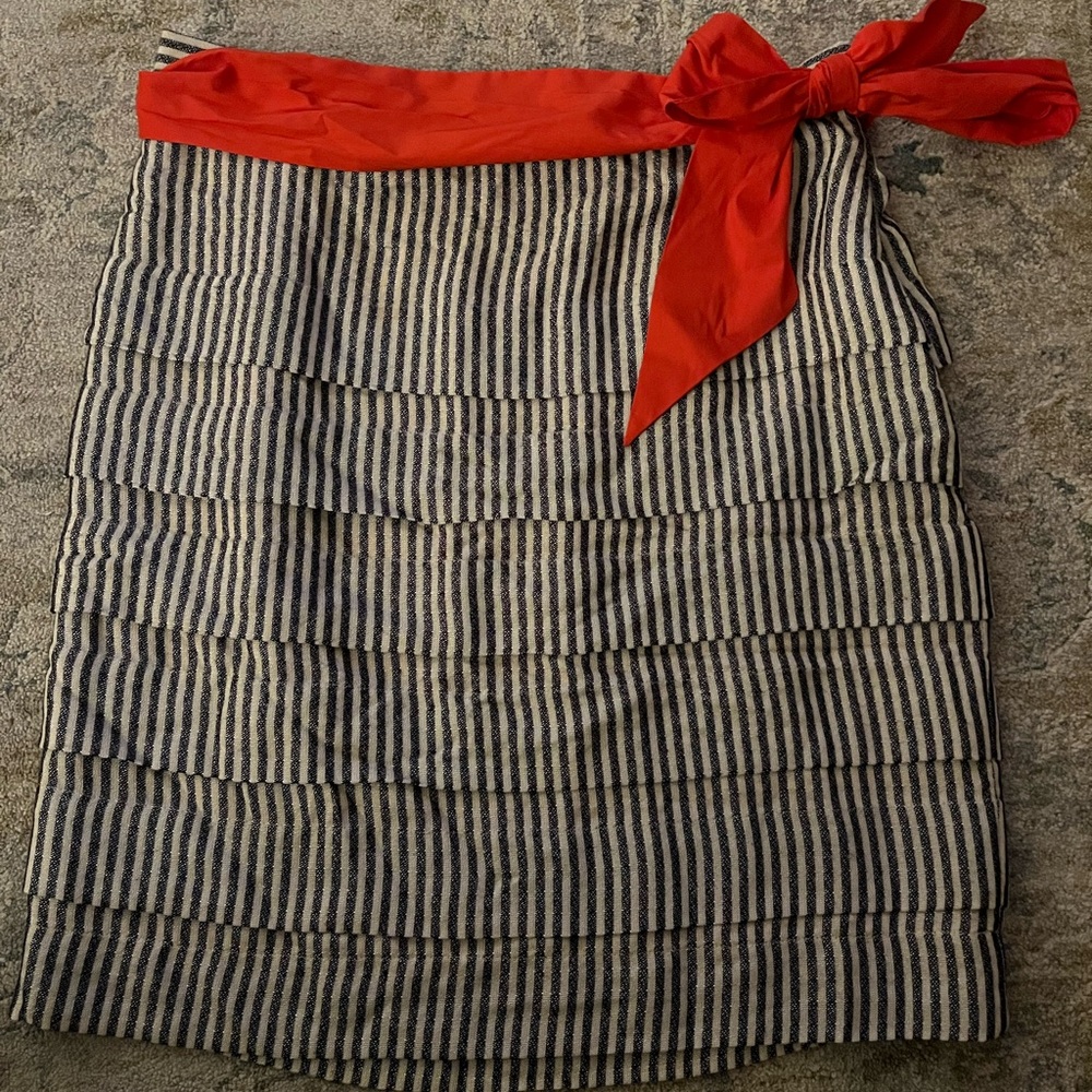 Eva Franco Anthropologie Striped Skirt with Bow